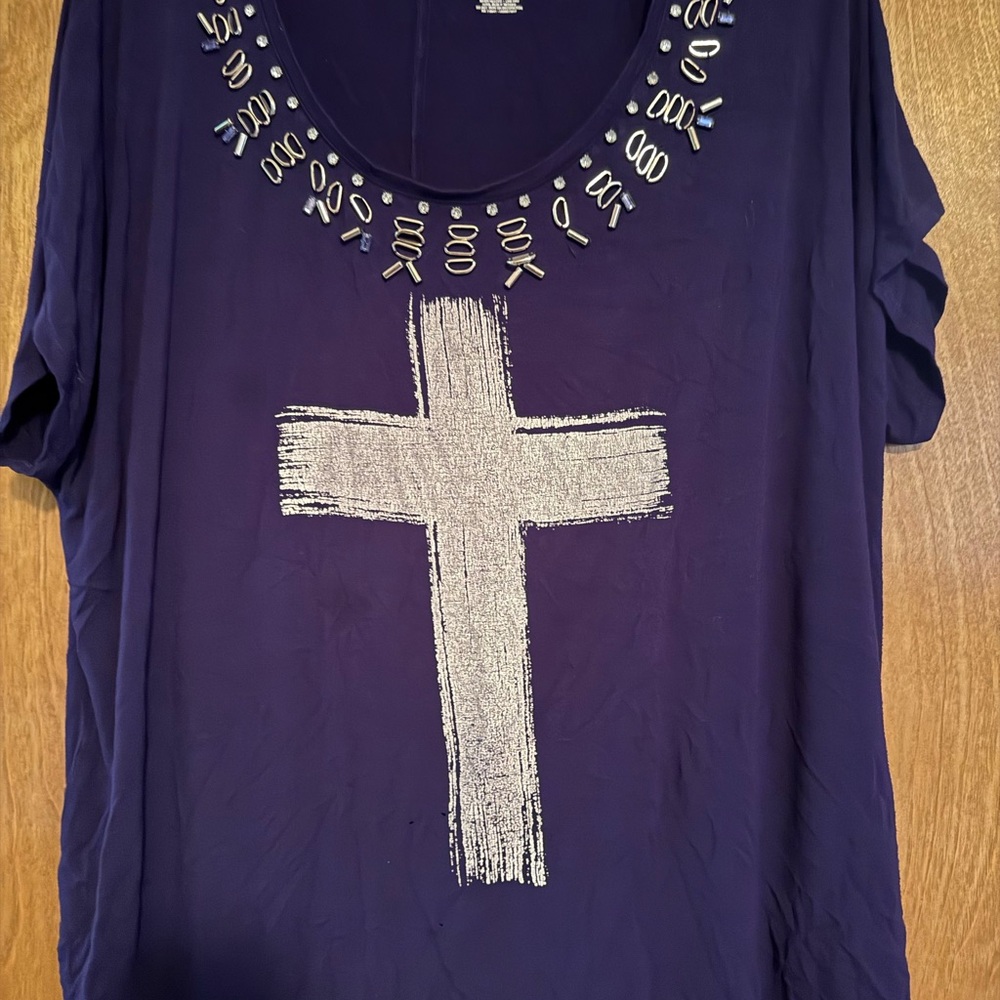 Lane Bryant Rich Purple Rayon Blend Top